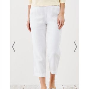 J.Jill Linen Slim Crops, White